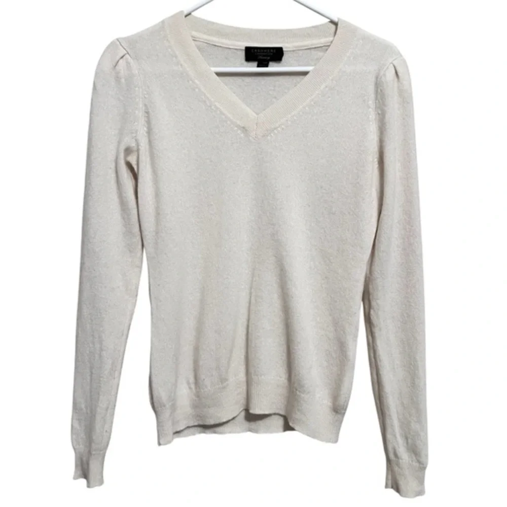 100% Cashmere Charter Club Luxury Ivory Sweater Size Small